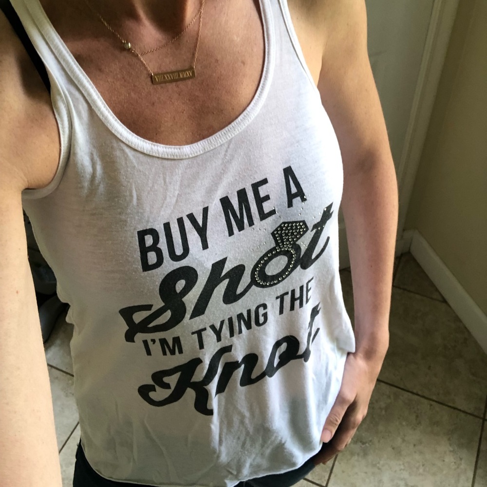 White Bachelorette tank